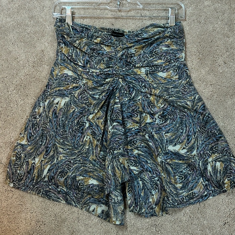 Moda International Strapless Top - Blue and Yellow